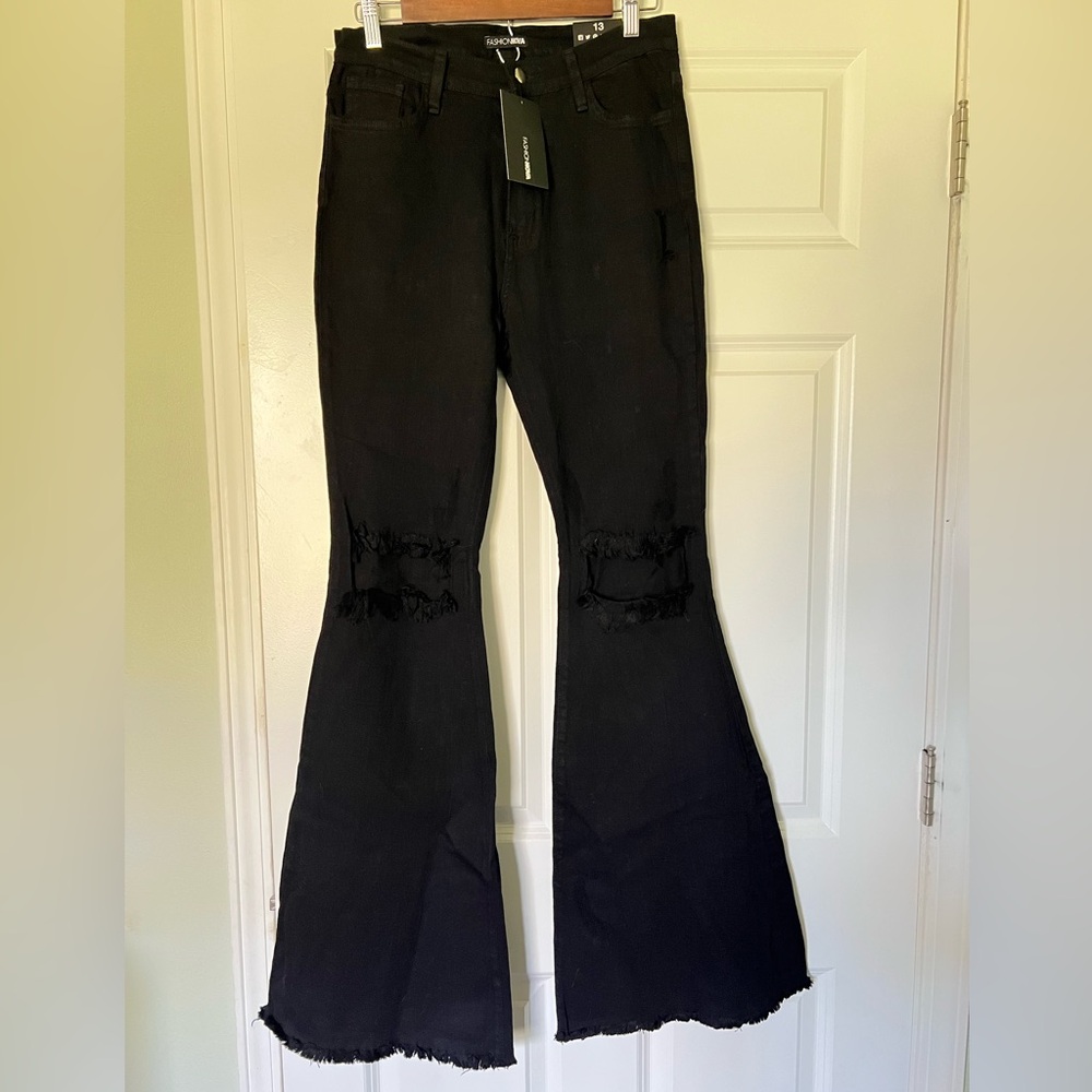 Fashion Nova Distressed Flare Jean